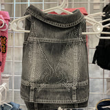 Denim Rhinestone Vest