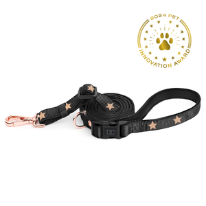 Hands-free Adjustable Dog Leash - Embroidered Rockstar