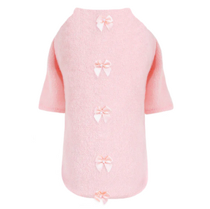 Dainty Bow Dog Sweater - Peach