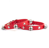 Jingle Bell Studded Christmas Dog Collar - Red