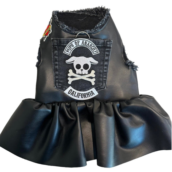 Pups of Anarchy - Faux Leather Dress