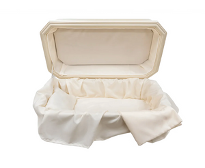 Platinum Pet Casket, Almond with Cream