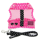 Cool Mesh Dog Harness Under the Sea Collection - Sunglasses Pink and Black Polka Dot