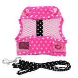 Cool Mesh Dog Harness Under the Sea Collection - Sunglasses Pink and Black Polka Dot