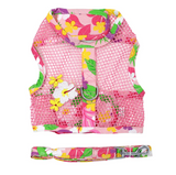 Cool Mesh Dog Harness Under the Sea Collection - Pink Hawaiian Floral