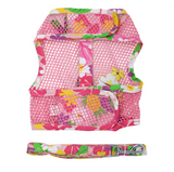 Cool Mesh Dog Harness Under the Sea Collection - Pink Hawaiian Floral