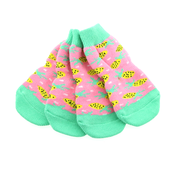 Non-Skid Dog Socks - Pink Pineapple