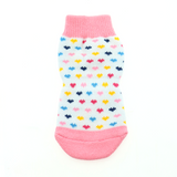 Non-Skid Dog Socks - Pink and White Hearts