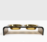 Bronze Double Bowl Pet Feeder | Options