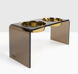 Bronze Double Bowl Pet Feeder | Options