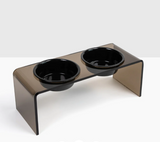 Bronze Double Bowl Pet Feeder | Options