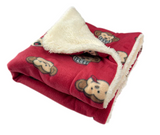 Double Layered Silly Monkey Fleece/Ultra-Plush Blanket - Burgundy