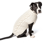 Cable knits - Natural Cable Wool Dog Sweater