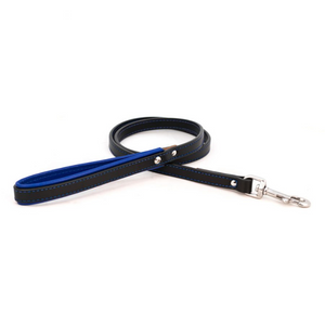  Padded Leather Leash black & Red