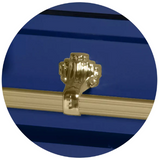 Steel Pet Casket - Dark Blue & Gold (Light Blue Interior)