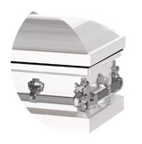 Steel Pet Casket - White & Silver