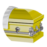 Steel Pet Casket - Bright Yellow (White interior)