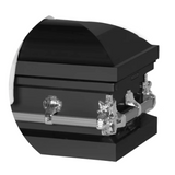 Steel Pet Casket - Black & Silver (White interior)