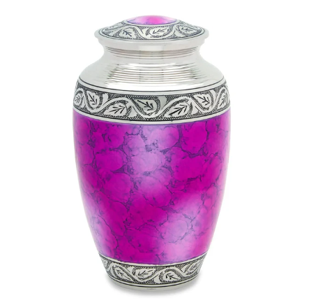 Brass Pet Urn - Pink