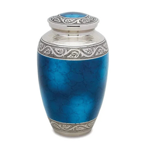 Brass Pet Urn - Blue