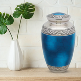 Brass Pet Urn - Blue