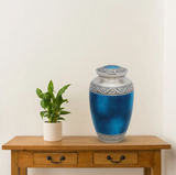 Brass Pet Urn - Blue