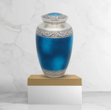 Brass Pet Urn - Blue