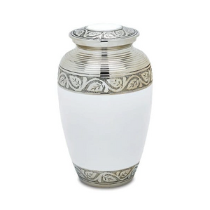 Brass Pet Urn - White