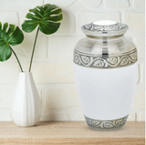 Brass Pet Urn - White