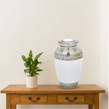 Brass Pet Urn - White