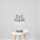 Brass Pet Urn - White