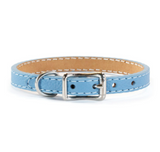 Tuscan Mini Leather Dog Collar - Turquoise