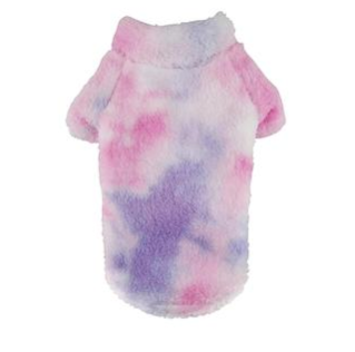 Soft Plush Dog Pullover - Tie-Dye Pink & Purple