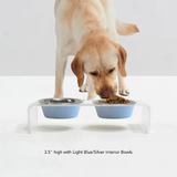 Clear Double Pet Bowl Feeder with 2 Tone Bowls | Options