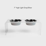 Clear Double Pet Bowl Feeder with 2 Tone Bowls | Options