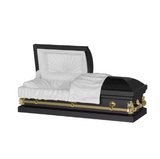 Steel Pet Casket - Black & Gold