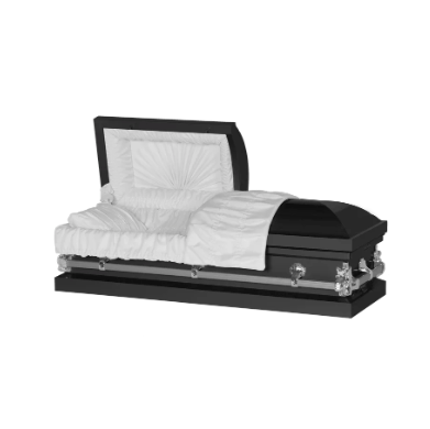 Steel Pet Casket - Black & Silver