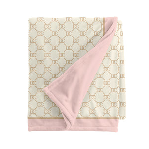 Luxe Monogram Waterproof Dog Blanket - Blush