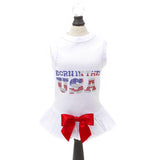 Born in the USA Dog Dress ~ White - Le Pet Luxe