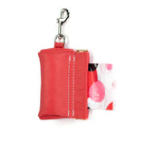 Leather Poop Bag Pouch - Pink