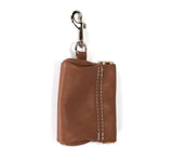 Leather Poop Bag Pouch - Green