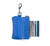 Leather Poop Bag Pouch - Navy Blue