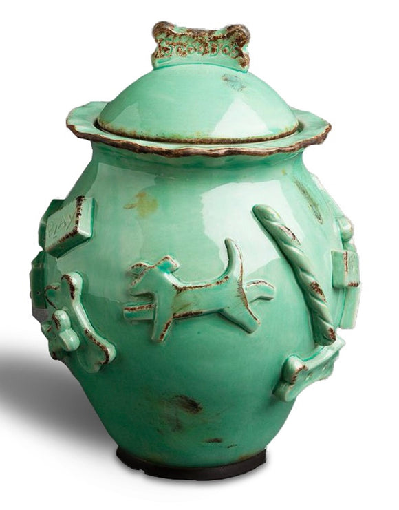 Dog Treat Jar - Aqua/Green - Le Pet Luxe