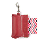 Leather Poop Bag Pouch - Pink