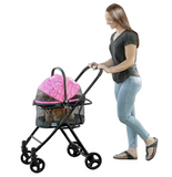 View 360 Booster Travel System ~ Pink Floral - Le Pet Luxe