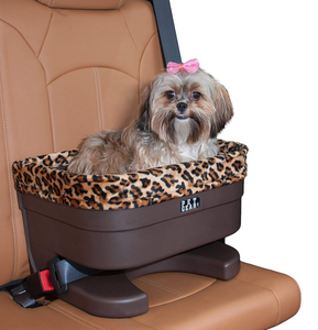 Bucket Seat Booster ~ Chocolate/Jaguar Swirl 16" - Le Pet Luxe