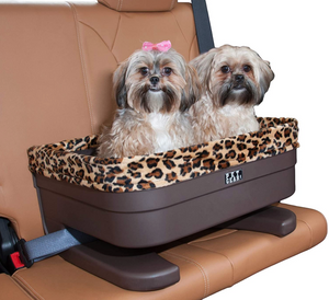 Bucket Seat Booster ~ Chocolate/Jaguar Swirl 20" - Le Pet Luxe