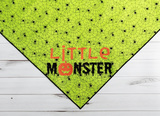 Halloween Bandana | Halloween Dog Bandana, Green Spider Web with Spiders | Little Monster - Le Pet Luxe