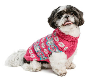 Alpaca Rose Fairisle Dog Sweater - Le Pet Luxe