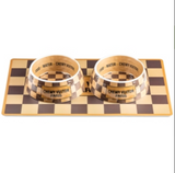 Checker Chewy Vuiton Bowl (Case of 2) - Le Pet Luxe